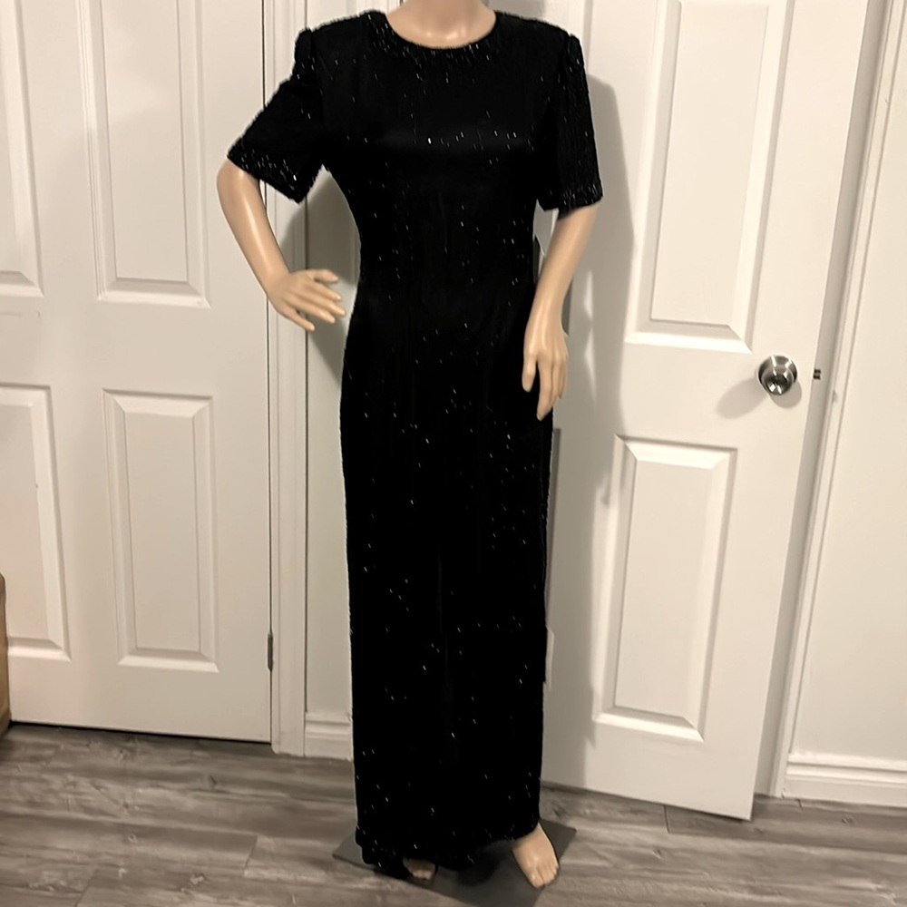 NWT VINTAGE 80’S LAURENCE KAZAR SILK SEQUIN EVENING GOWN FROM HOLT RENFREW SZ S